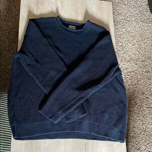 L.L. Bean Blue Crewneck Sweater with Ribbed Knit
